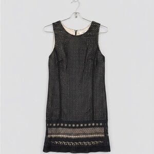 LOFT Black and Cream Mini Dress